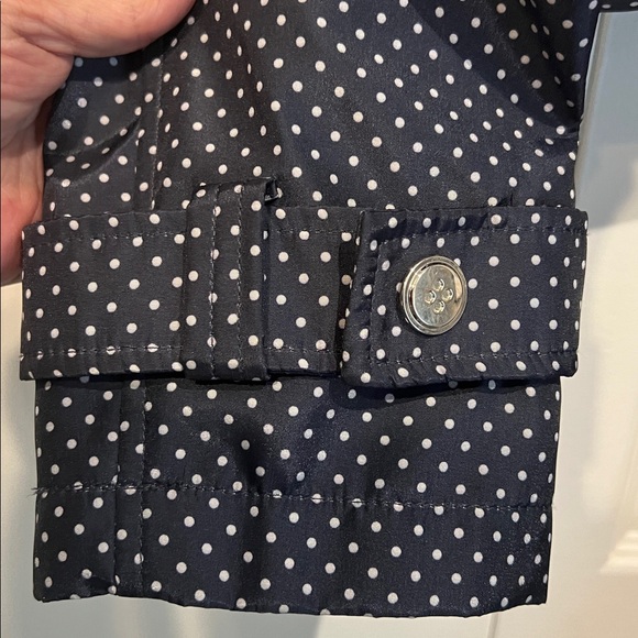 Novelti Navy/ White‎ Polka Dots Belted Water Repellent Lined Jacket Size 10 - Picture 7 of 15